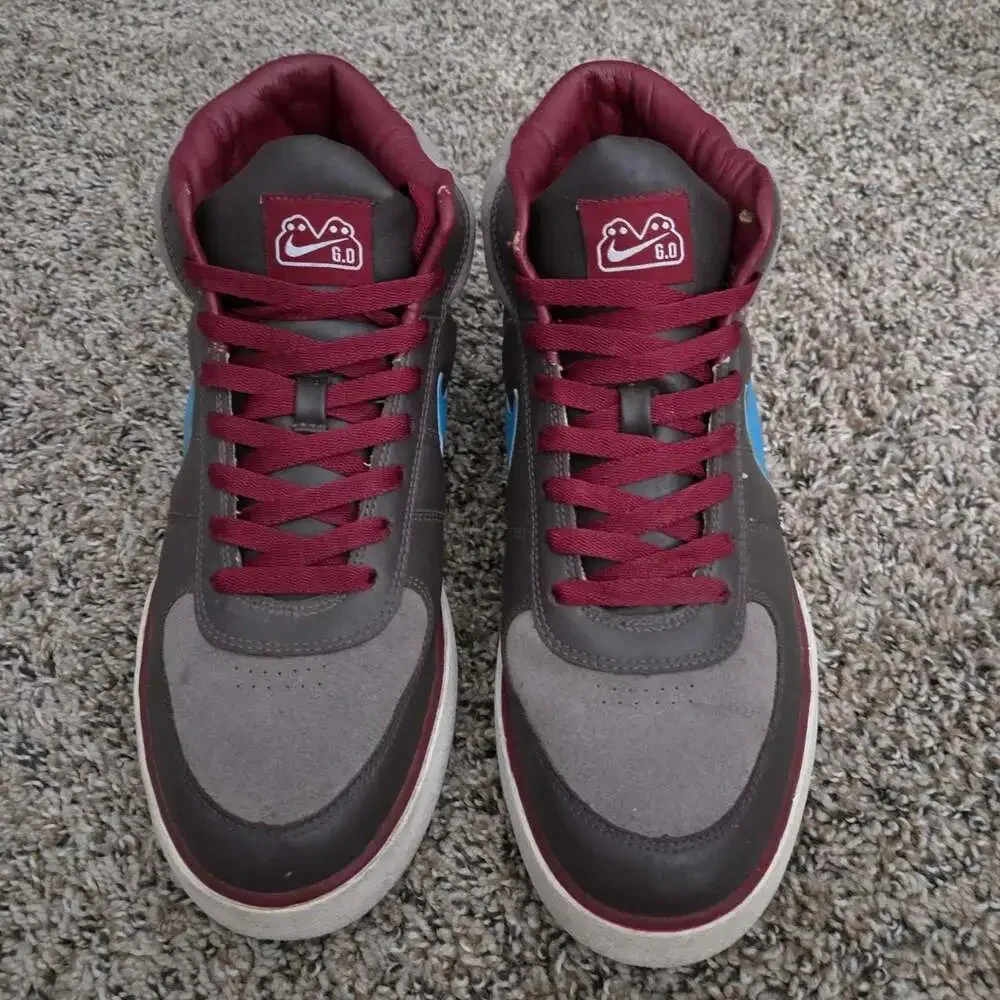 Vintage Nike 6.0 Mavrk Mid 2007 Brown Blue Burgundy Size 11.5